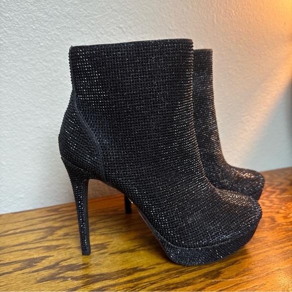 Thalia Sodi CHIARA platform dress booties black rhinestones size 8.5M - Picture 2 of 9